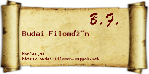 Budai Filomén névjegykártya